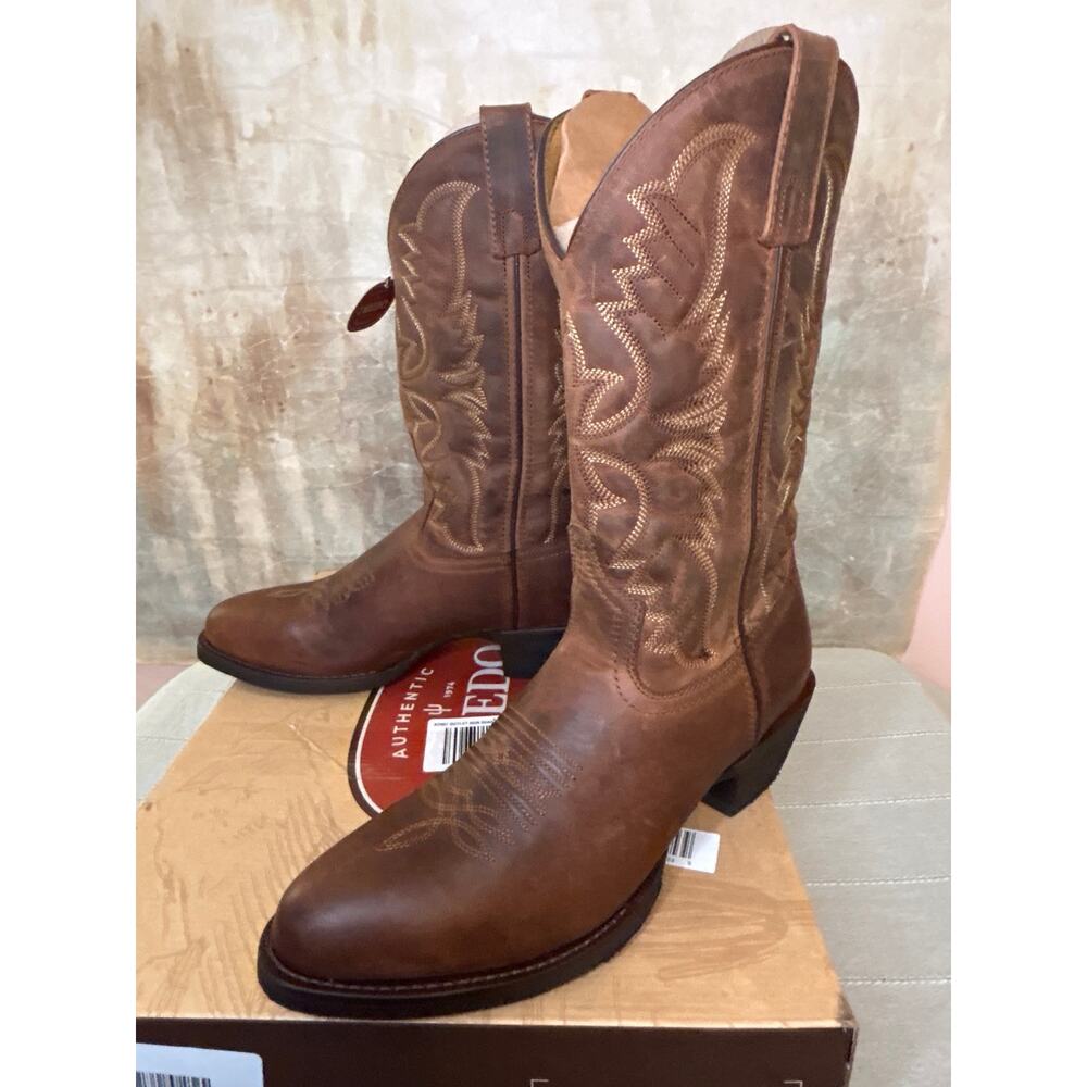 Laredo Birchwood 68452 Men's Western Cowboy Boot Tan Distressed Leather Sz 9.5 D - Picture 2 of 15